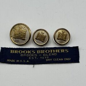 Brooks Brothers Brooksgate Gold Buttons Replacement Crest Logo 15mm 20mm Set 3